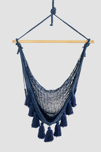 Blue Cotton Mexican Hammock swing from Mexico, "Blue Swing Chair"