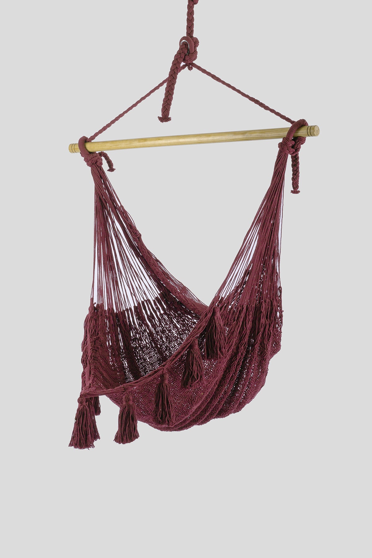 Marron Cotton Mexican Hammock swing from Mexico, "Marron Swing Chair"
