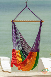 Authentic Mexican Hammock swing chair in our Rainbow catalogue colour
