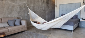 Authentic Mexican Cotton Hammock - Bed Size - Lux White