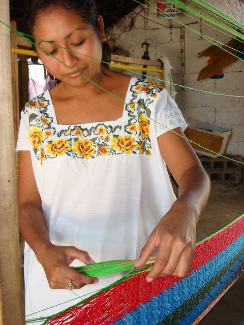 Outdoor undercover cotton Mexican hammock in 15 available catalog colours