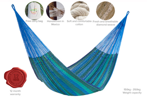 Authentic Mexican Cotton Hammock in Caribe