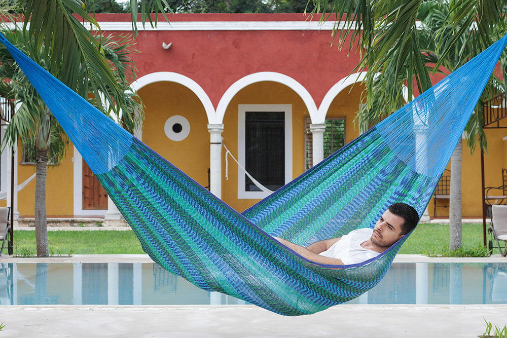 Authentic Mexican Cotton Hammock in Caribe