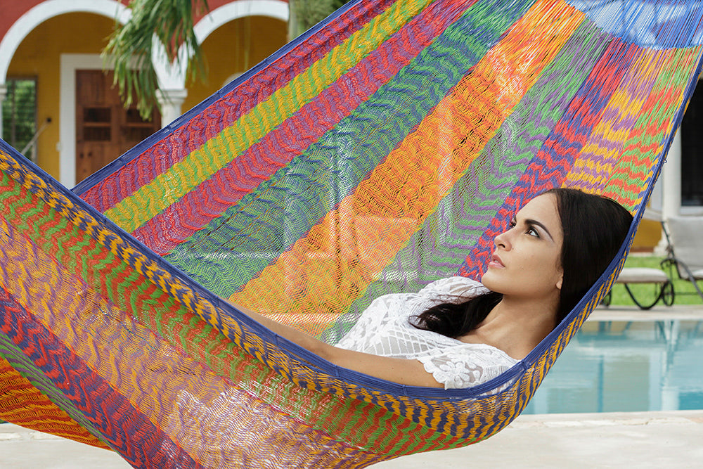 Authentic Mexican Cotton Hammock in Mexicana