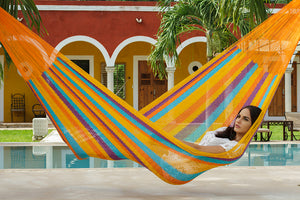 280 cm Adjustable Universal Steel Hammock Stand paired with King size Genuine Mexican cotton hammock in 8 available colours