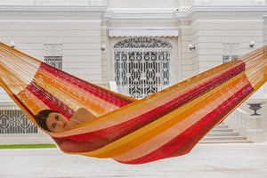 280 cm Adjustable Universal Steel Hammock Stand paired with King size Genuine Mexican cotton hammock in 8 available colours