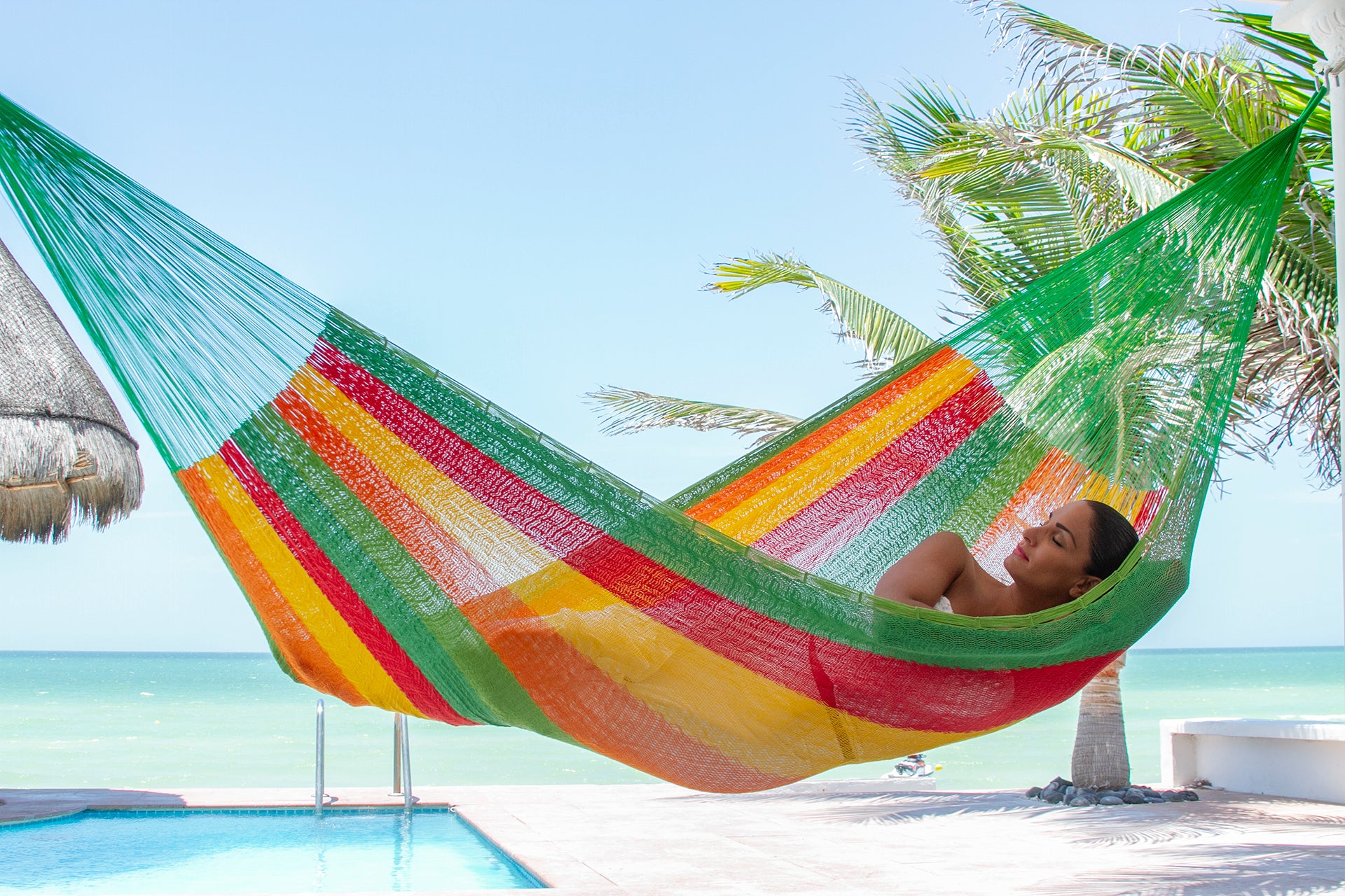 280 cm Adjustable Universal Steel Hammock Stand paired with King size Genuine Mexican cotton hammock in 8 available colours