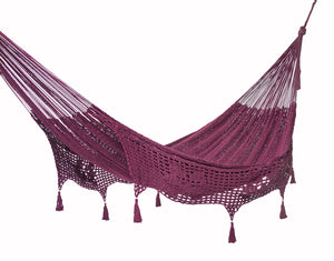 415 cm Wooden Arc Hammock Stand paired with DELUXE Outdoor undercover cotton Genuine Mexican hammock.