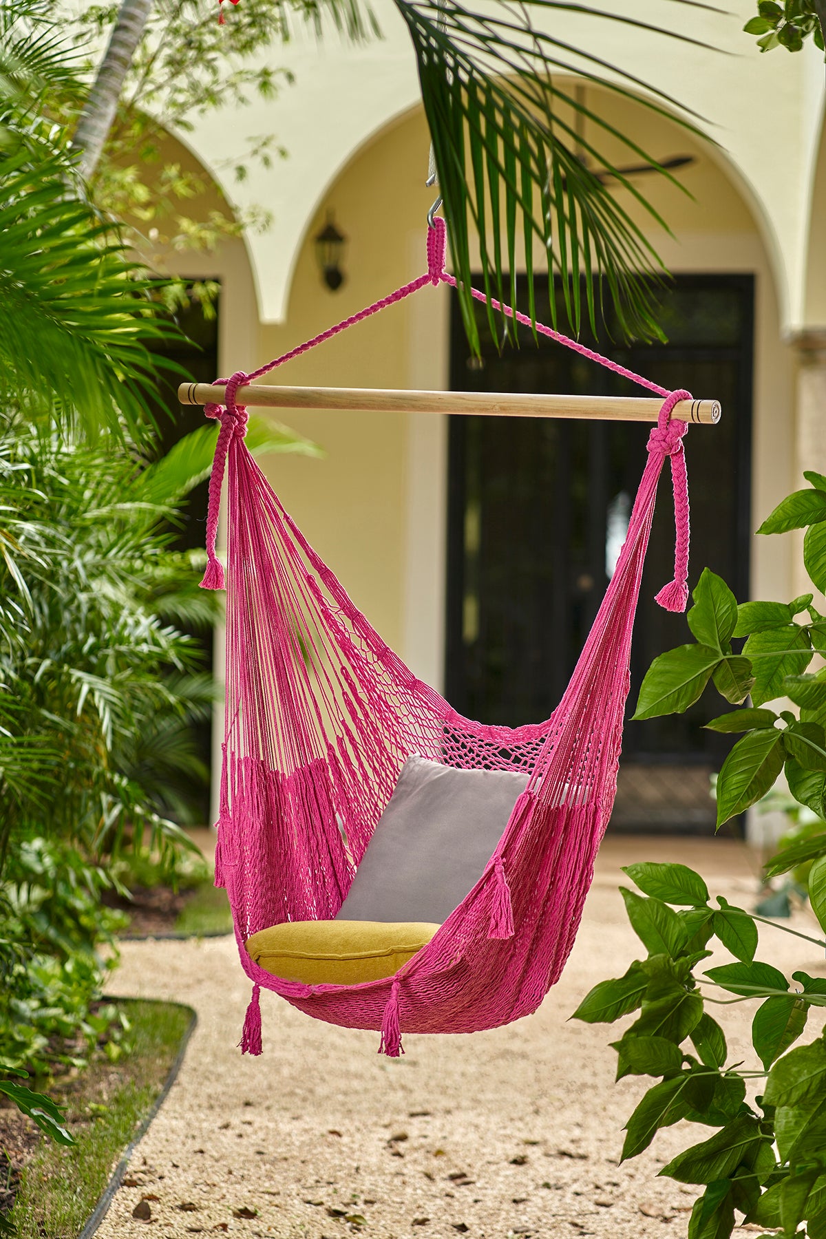 Authentic Mexican Hammock swing chair in our Mexican Pink Cotton