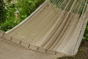 Authentic Mexican Outdoor Undercover Cotton Hammock in Ivory