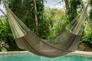 Authentic Mexican Outdoor Undercover Cotton Hammock in Dream Sands