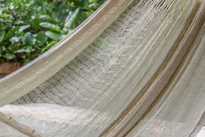 Outdoor all weather Mexican hammock in Plain Cream - 3 years guarantee