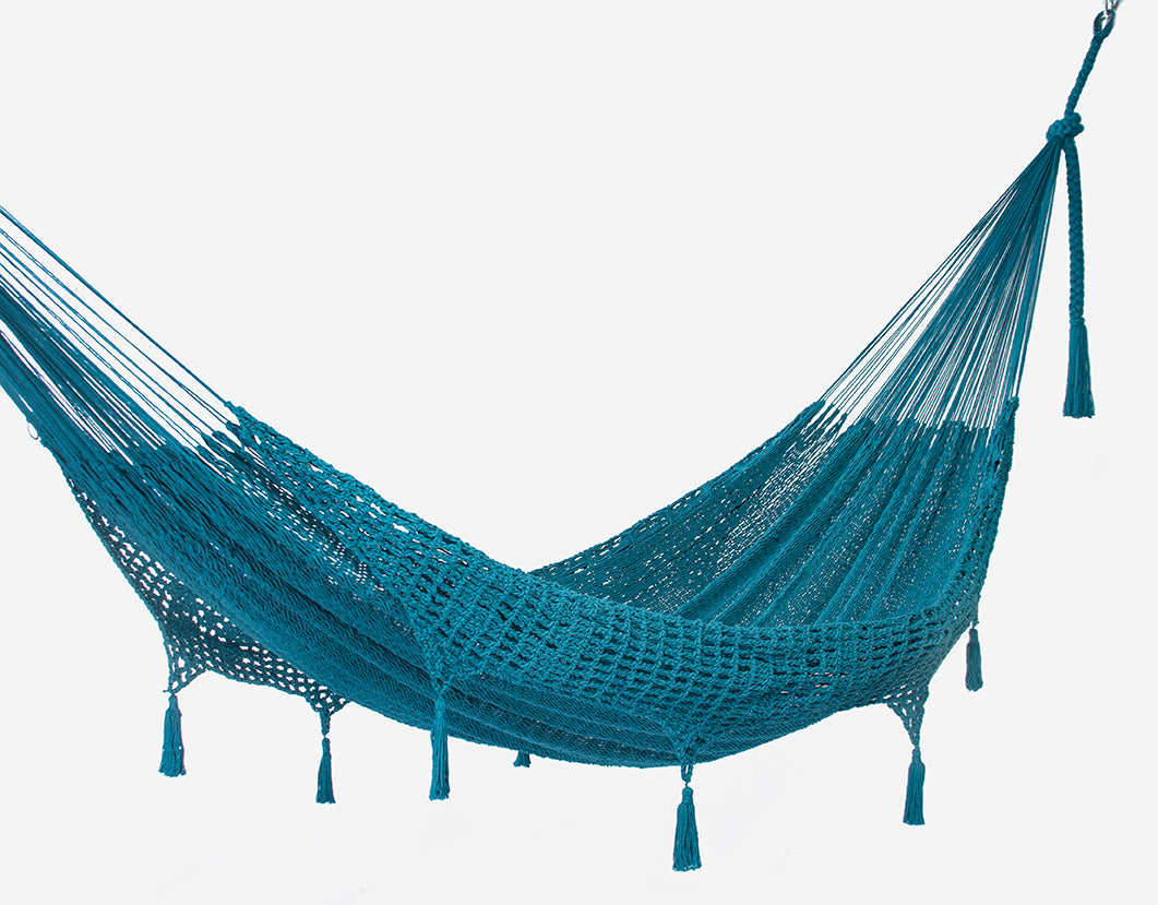 415 cm Wooden Arc Hammock Stand paired with DELUXE Outdoor undercover cotton Genuine Mexican hammock.