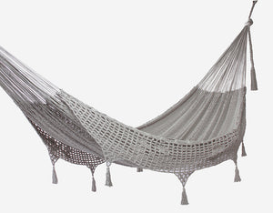305 cm Wooden Arc Hammock Stand paired with DELUXE Outdoor undercover cotton Genuine Mexican hammock.