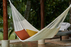 Outdoor undercover cotton Mexican hammock in 15 available catalog colours