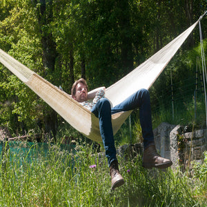 Authentic Mexican Cotton Hammock in Ivory