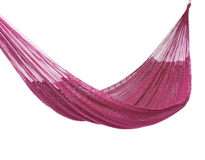 Authentic Mexican Outdoor Undercover Cotton Hammock in  Mexican Pink