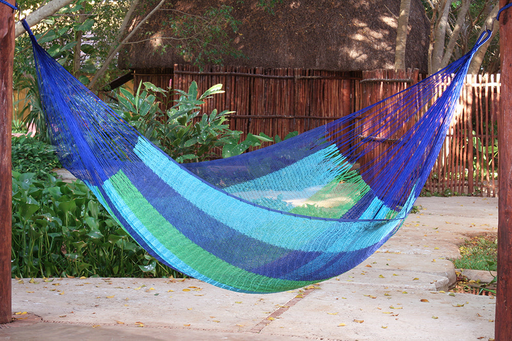 280 cm Adjustable Universal Steel Hammock Stand paired with King size Genuine Mexican cotton hammock in 8 available colours