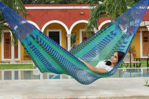 Outdoor undercover cotton Mexican hammock in 15 available catalog colours