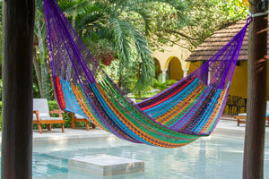 Outdoor undercover cotton Mexican hammock in 15 available catalog colours