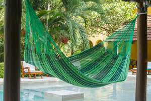 Outdoor undercover cotton Mexican hammock in 15 available catalog colours