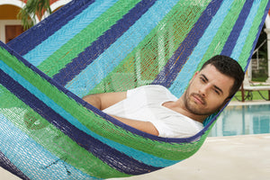Outdoor undercover cotton Mexican hammock in 15 available catalog colours
